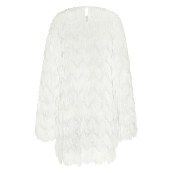 NWT Kaviar Gauche Twist Pulli Full Fringe Long Sleeve Mini Dress Women's 8US - Picture 13 of 13